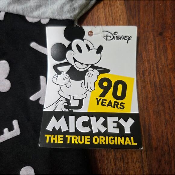 Disney Black and Gray Mickey Print Long Sleeve Hooded Tee Size 2 X - Picture 5 of 7